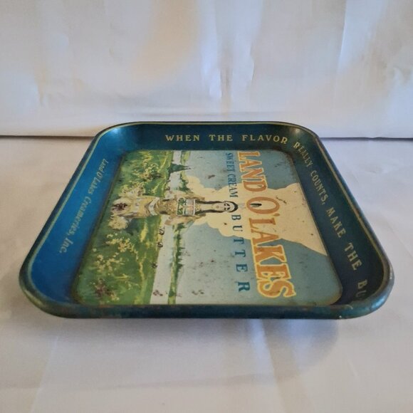 Vintage Land O'Lakes Sweet Cream Butter Metal Tray - Picture 7 of 10
